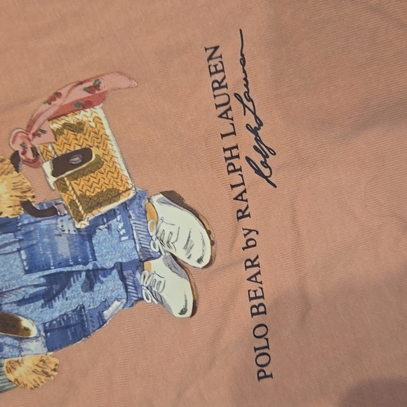 "Polo Bear" by Ralph Lauren Salmon Pink Tee - Picture 4 of 7
